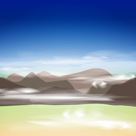 Mountain landscape, vector illustration, eps10, 3 layers, easy editableのイラスト素材