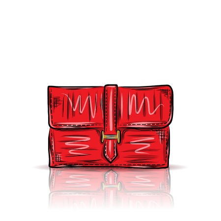 Red beautiful briefcaseのイラスト素材