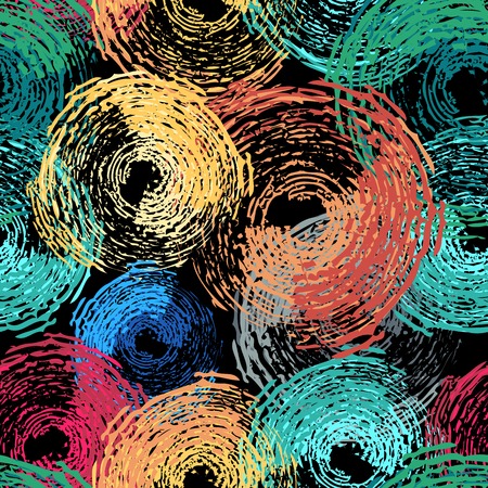 Circle grunge seamless patternのイラスト素材