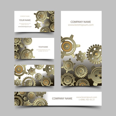 Mechanic business cards setのイラスト素材