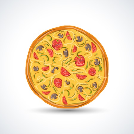 Vegetarian pizzaのイラスト素材