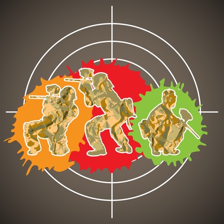Paintball playersのイラスト素材