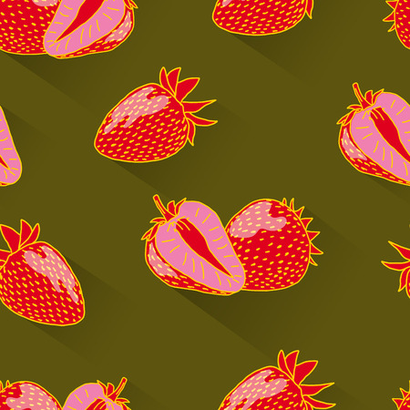 Strawberry seamlessのイラスト素材