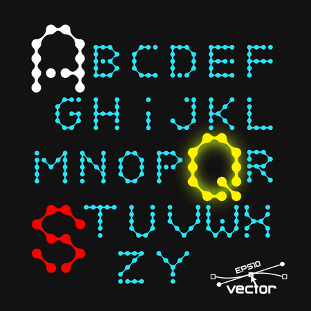 Digital alphabet, vector illustration for your design,  のイラスト素材
