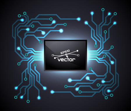 Trendy microchip, vector illustration for your design, 5 editable layers  のイラスト素材