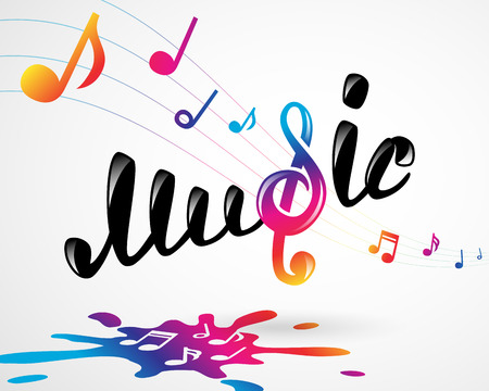 Colorful music logo on white, vector illustration for Your design, eps10のイラスト素材