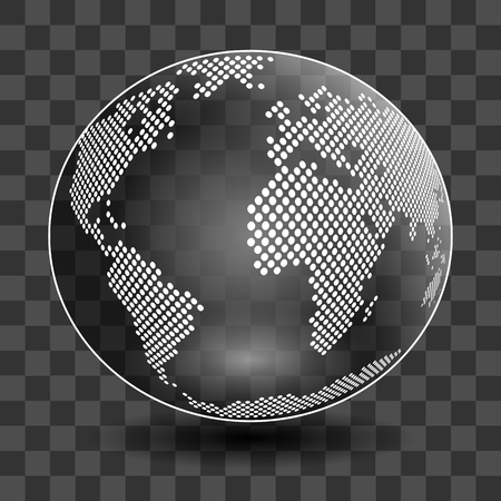 Glass globe isolated on transparent background, vector illustration, EPS10のイラスト素材