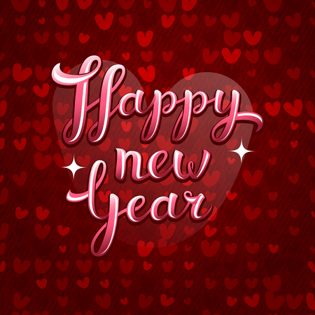 Lovely greeting happy new year card, vector illustrationのイラスト素材