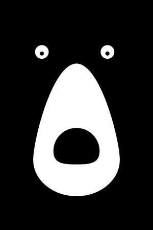 Minimalistic black bearのイラスト素材