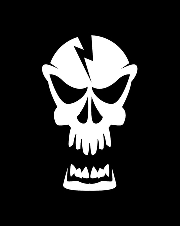 Caution high voltage skull signのイラスト素材