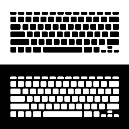 Keyboard simple set of white and black color, vector illustrationのイラスト素材
