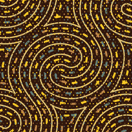 Psychedelic swirl maze seamless pattern, vector illustrationのイラスト素材