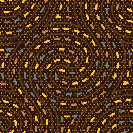 Psychedelic swirl maze seamless pattern, vector illustrationのイラスト素材