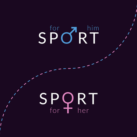 Sport for him and sport for her gender signsのイラスト素材