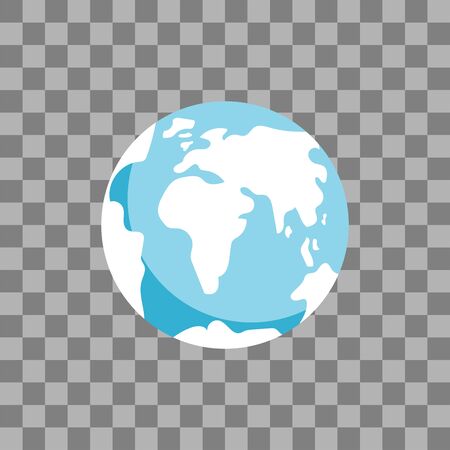 Simplified Earth globe, vector web icon on transparent backgroundのイラスト素材