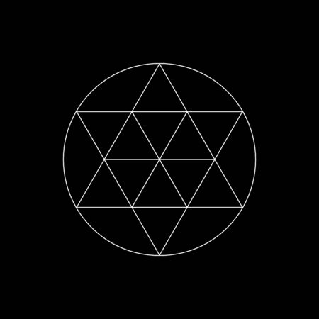 Triangle kind of seed of life, isolated vector symbol of sacred geometryのイラスト素材