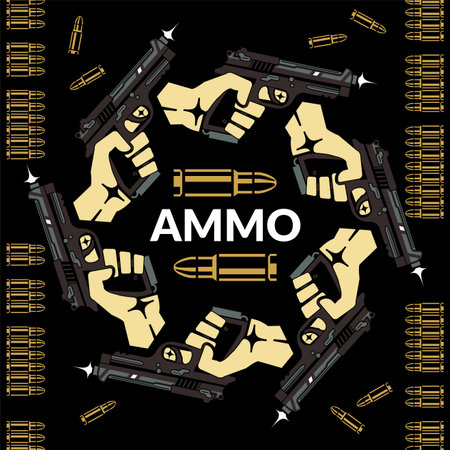 Aiming gun karma cycle of death and life, conceptual vector illustrationのイラスト素材