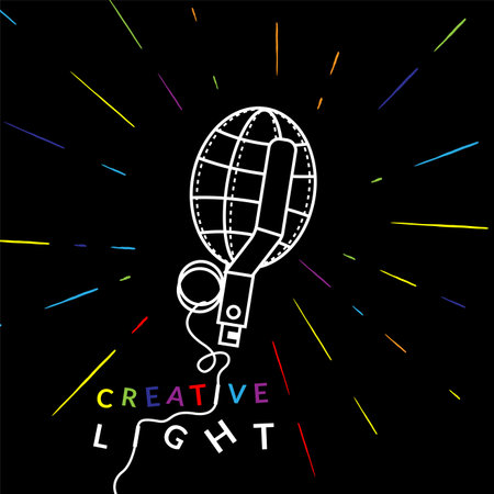 Art grenade colorful exposion on black background with textのイラスト素材