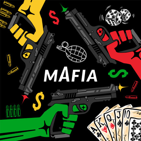 Casino mafia criminal sindicate, conceptual vector illustrationのイラスト素材