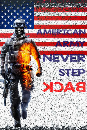 American Army Never Step Back pictureのイラスト素材