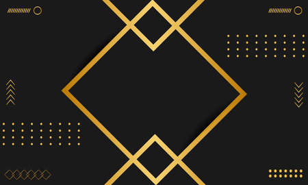 Black Gold background with simple ornament look elegantのイラスト素材