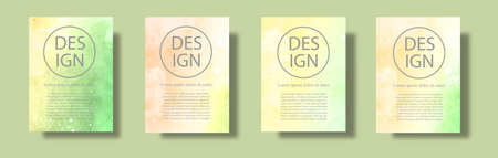 water color background cover setのイラスト素材