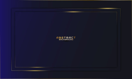 luxury blue background with gold line and overlap shadowのイラスト素材