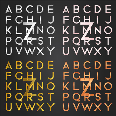 Alphabetic font. Vector typography design elements. Alphabet set.のイラスト素材