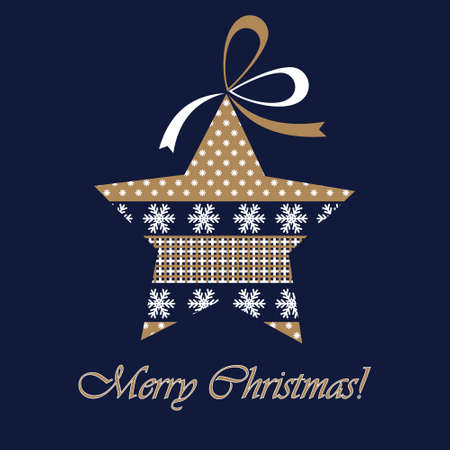 Holiday concept for Christmas and New year. Winter holiday pattern. Christmas toy-star. Design element for greeting, invitation, poster, website, app, banner.のイラスト素材
