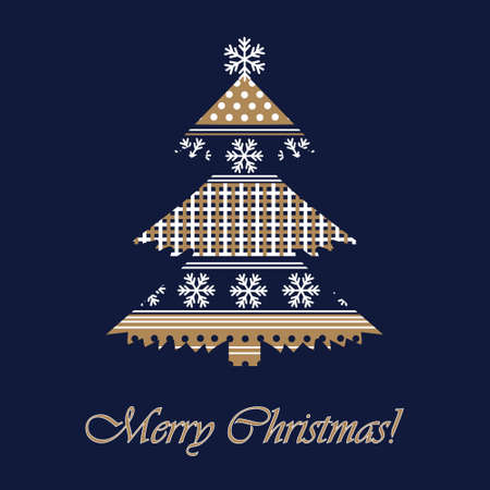 Holiday concept for Christmas and New year. Winter holiday pattern. Decorative image of a Christmas tree. Christmas tree decoration. Design element for greeting, invitation, poster, website, and app.のイラスト素材