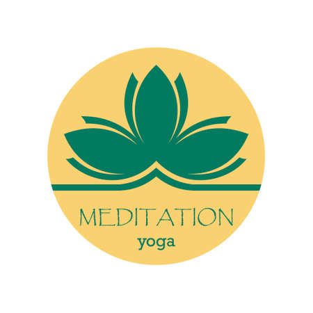 Vector image of a Lotus flower. Color Lotus for yoga Studio. Can be used as a  sign, advertisement, flyer, leaflet, banner, invitation, sticker, sticker, print.のイラスト素材