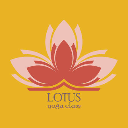 Vector image of a Lotus flower. Color Lotus for yoga Studio. Can be used as a sign, advertisement, flyer, leaflet, banner, invitation, sticker, sticker, print.のイラスト素材