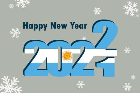 New year's card 2022. Demonstrates an element of the flag of Argentina, a festive inscription and...