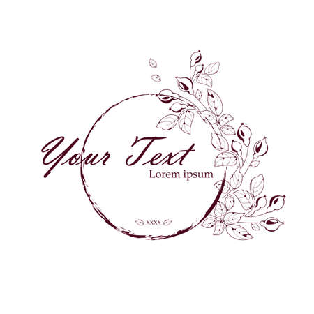 Flower pattern on a white background. Vector image of flowers, buds and leaves. You can use it to print business cards, postcards, price tags, booklets, and invitations. Isolated and editable.のイラスト素材
