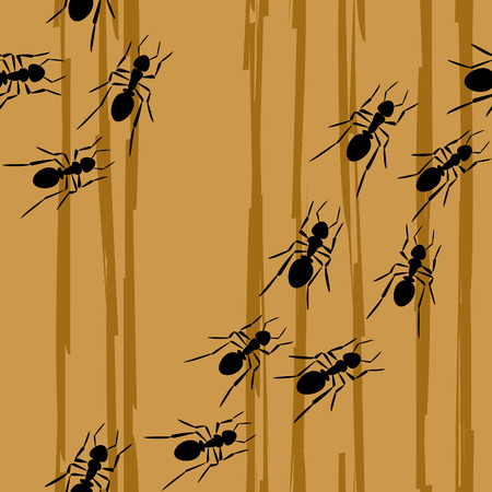 ants creep on a tree, seamlessのイラスト素材