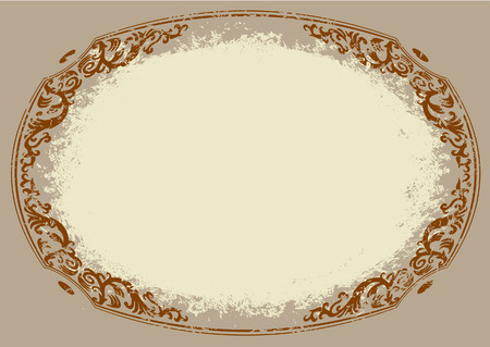 old stile frame round patternのイラスト素材