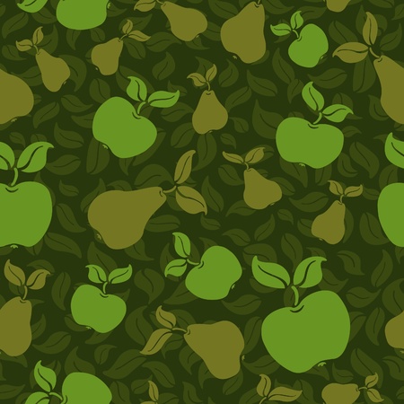 apple pear fruit seamless vector pattern backgroundのイラスト素材