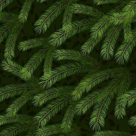 Christmas tree fir branch seamless background patternのイラスト素材