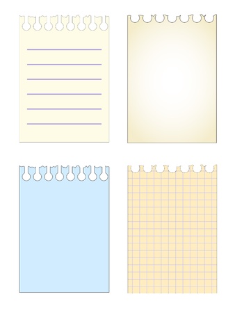vector paper notebook sheets set pattern isolatedのイラスト素材