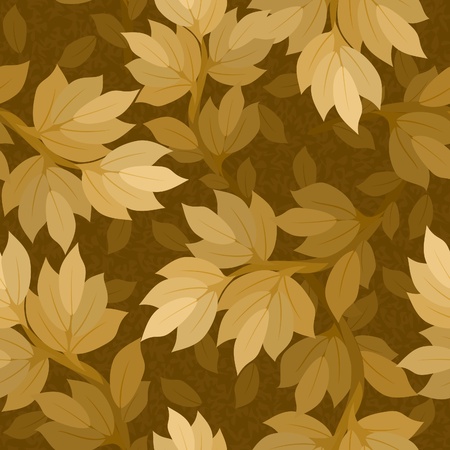 vector branch with leaves seamless background patternのイラスト素材