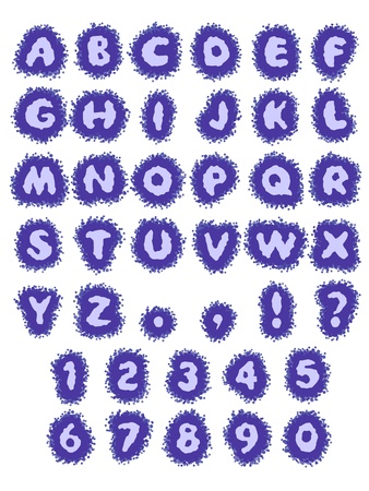 vector blue ABC water alphabet in blotのイラスト素材
