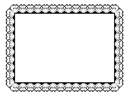 Vector calligraphy ornamental decorative frame with heartのイラスト素材