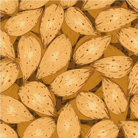 vector shelled almonds seamless background pattern textureのイラスト素材