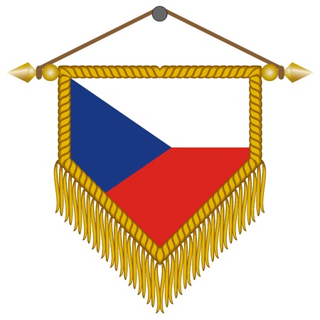 pennant with the national flag of Czech Republicのイラスト素材