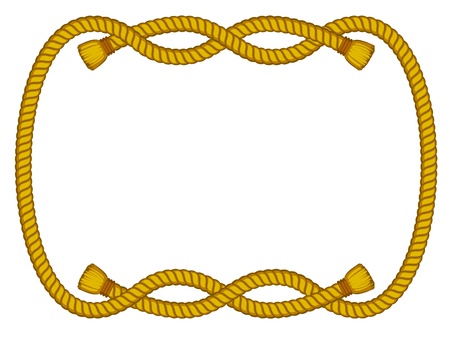 vector frame from rope isolated on whiteのイラスト素材