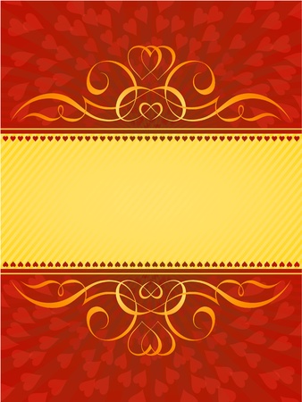 valentine heart calligraphy decorative background patternのイラスト素材