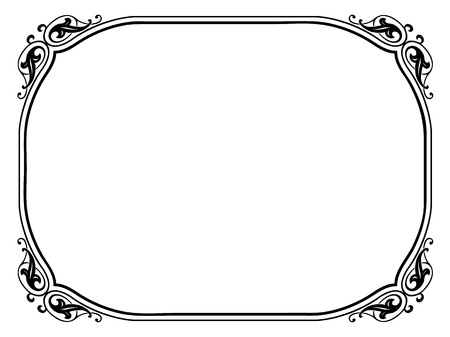 simple calligraph ornamental decorative frame patternのイラスト素材