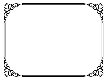 simple calligraph ornamental decorative frame patternのイラスト素材