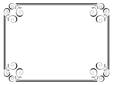 calligraphy penmanship ornamental deco frame patternのイラスト素材
