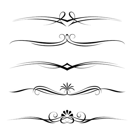 set of decorative elements, border and page rules frameのイラスト素材